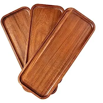 【中古】【輸入品・未使用】ソリッドアカシア木製サービングトレイ パーティー用 (14 x 5.5インチ) 長方形木製大皿 リキュタリー フィンガーフード 前菜 チーズボード用