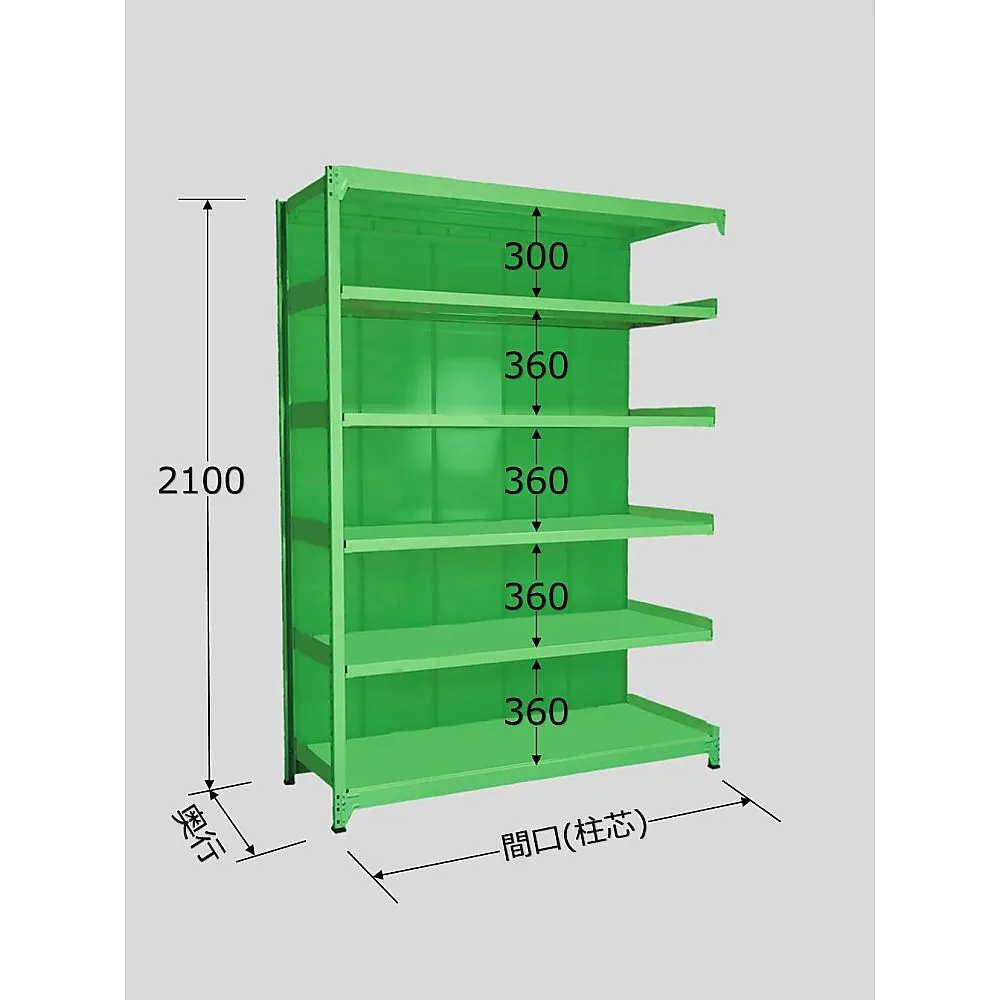 サカエ 中軽量棚PML型パネル付 250kg/段 連結 高さ2100mm 6段タイプ W900×D600×H2100mm PMLG-2146R 1個
