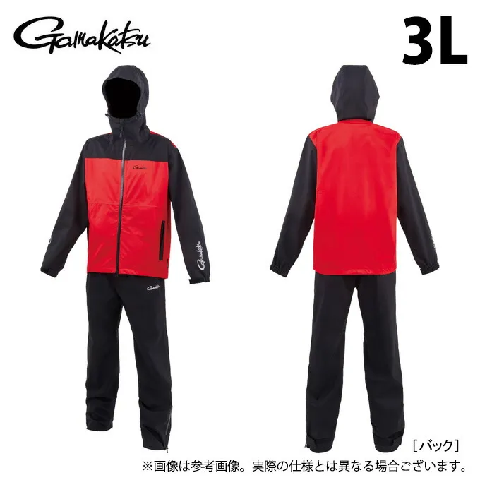 (c)【取り寄せ商品】 がまかつ GM3784 (3L／レッド×ブラック) Gスペック レインスーツ (フィッシングウェア／2025年モデル) /G-SPEC /ジースペック /25SS 【Σ01】