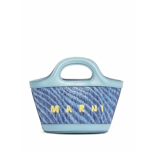 マルニ レディース トートバッグ バッグ Logo-embroidered tote bag Blue