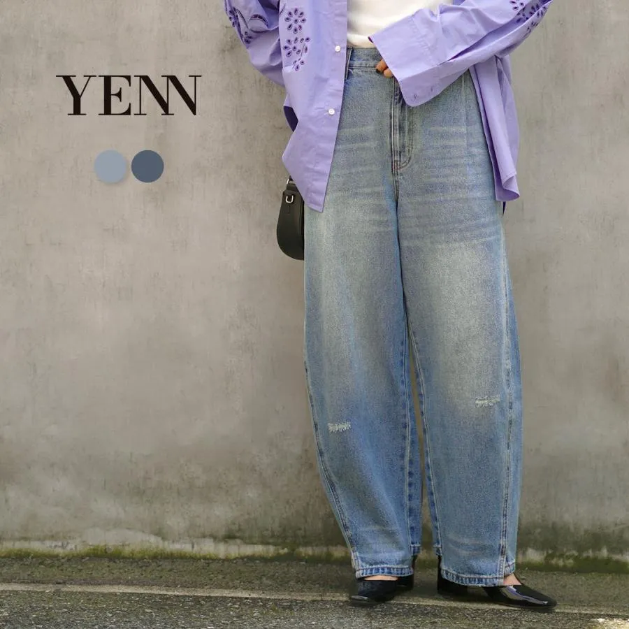 YENN（イェン） カーブ シーム デニムパンツ / レディース ジーンズ コクーン 綿100％ コットン CURVED SEAM DENIM PT