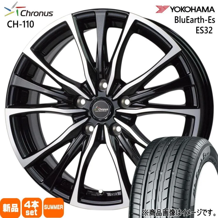 215/60R17 96H ヨコハマ BluEarth-Es ES32 夏用 サマータイヤ Chronus CH-110 T30/T31エクストレイル /20系ヴェルファイア 17インチ