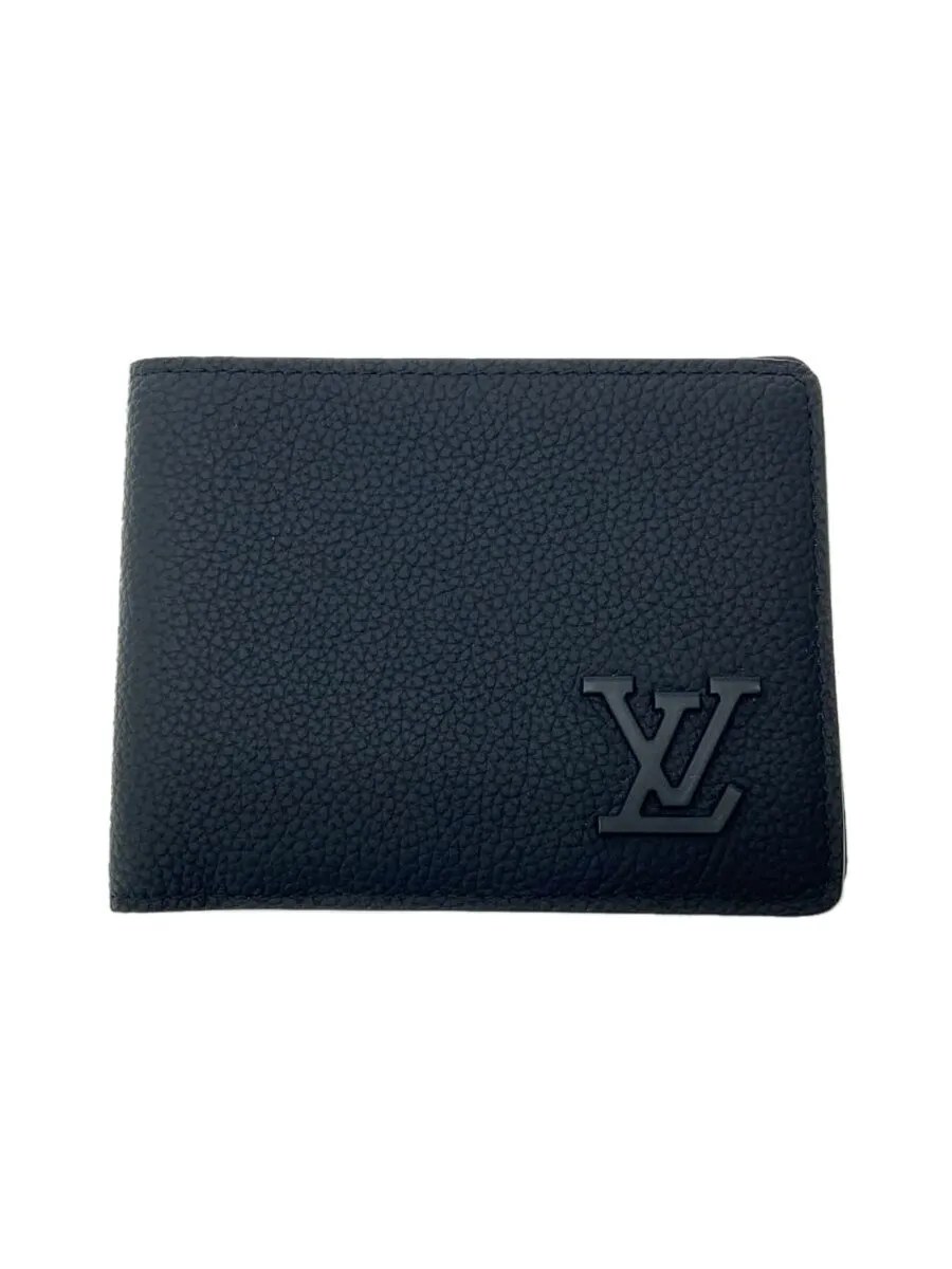 【中古】LOUIS VUITTON◆ルイヴィトン/M81822/2つ折り財布/レザー/ブラック/無地//【服飾雑貨他】