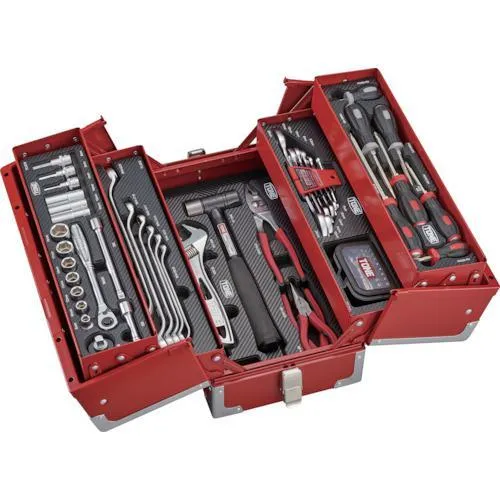 ■TONE 整備用工具セット ツールセット(レッド仕様) 間口433×奥行220×高さ240mm【8292433:0】[店頭受取不可]