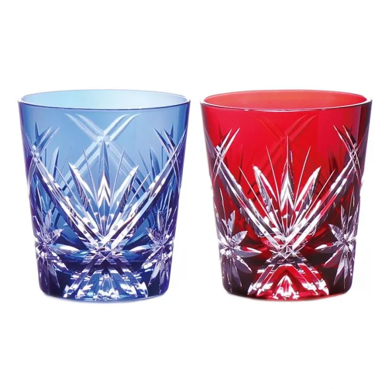 グラスワークス GW 色着せオールドグラス ワルツ ペア ロックグラス 鳴海