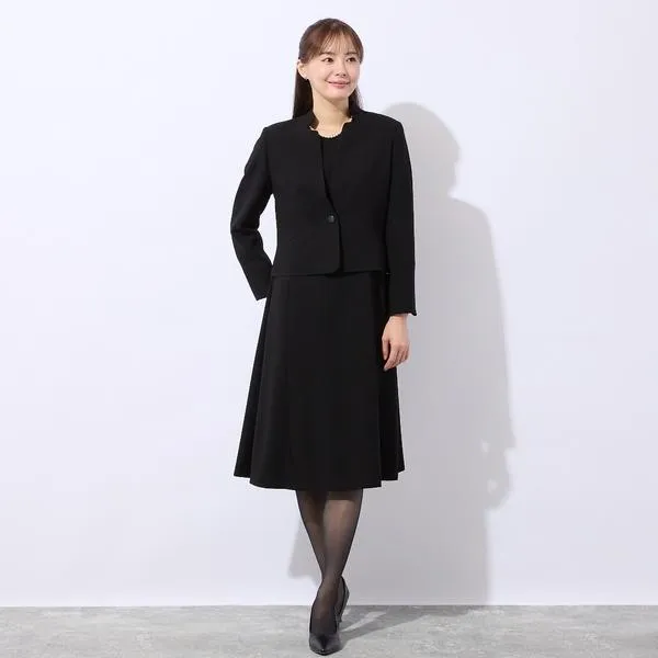 【ブラックフォーマル対応】ジャケット＋ワンピーススーツ