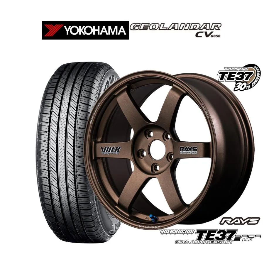 サマータイヤ ホイール4本セット レイズ ボルクレーシング TE37 サーガ S-plus 30TH STICKER Ver. ヨコハマ GEOLANDAR ジオランダー CV (G058) 235/55R19