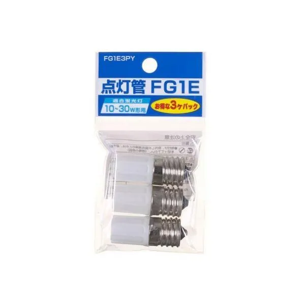 (まとめ)YAZAWA グロー球10〜30W形用 口金E17 3個セット FG1E3PY〔×50セット〕