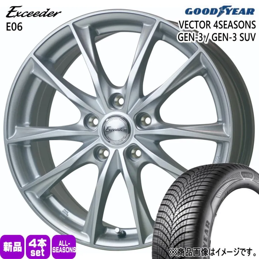トヨタ専用 RAV4 ハリアー  グッドイヤー 225/60R18 104W XL VECTOR 4SEASONS GEN-3 SUV 夏冬兼用 オールシーズンタイヤ Exceeder E06 18インチ
