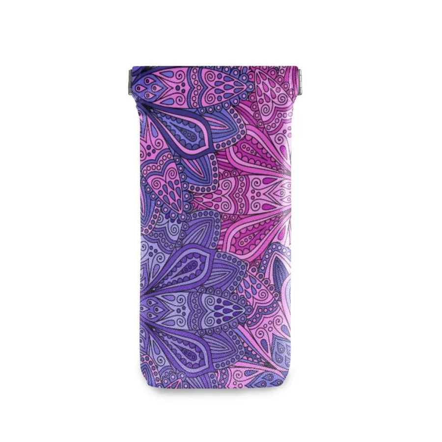 【並行輸入品】ZZAEO Boho Chic Flower Mandala Pink Lilac Blue Sunglasses Pouch