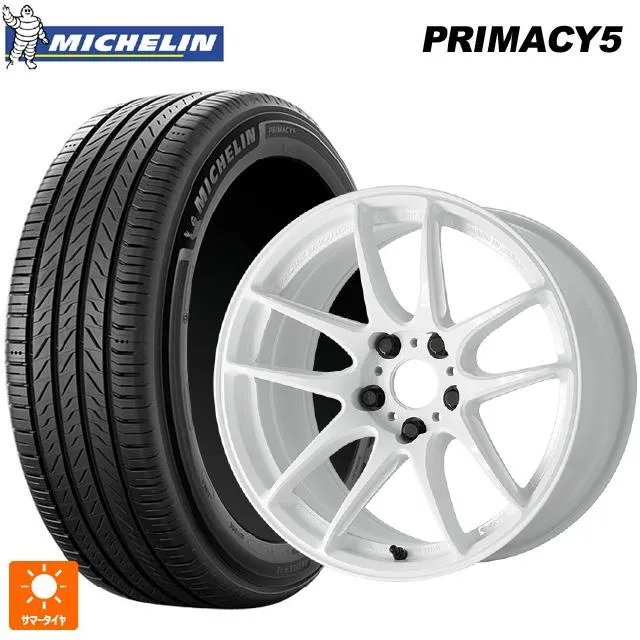 送料無料 サマータイヤホイールセット 225/55R19 99V ミシュラン プライマシー5 正規品 ワーク エモーション CR至極 19-8J