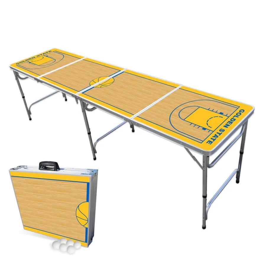 【並行輸入品】8フィート プロフェッショナルビアポンテーブル ゴールデンステートバスケットボールコート 8 Foot Professional
