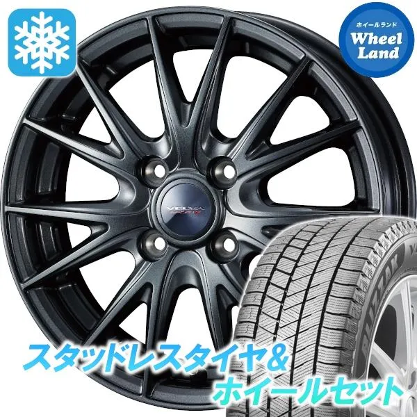 スタッドレスセット エブリィワゴン DA64W ブリザック VRX3 165/60R14 75Q ヴェルヴァ スポルト2 ディープメタル 2024年以降製造