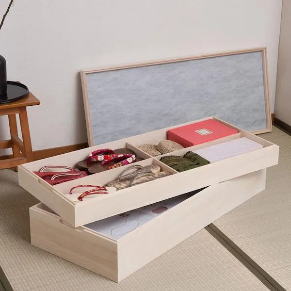＼レビューでプレゼント／スタッキング式桐衣装箱 2段 収納家具 タンス チェスト 完成品 hi-rh0028 桐ケース 衣装ケース  押入れ