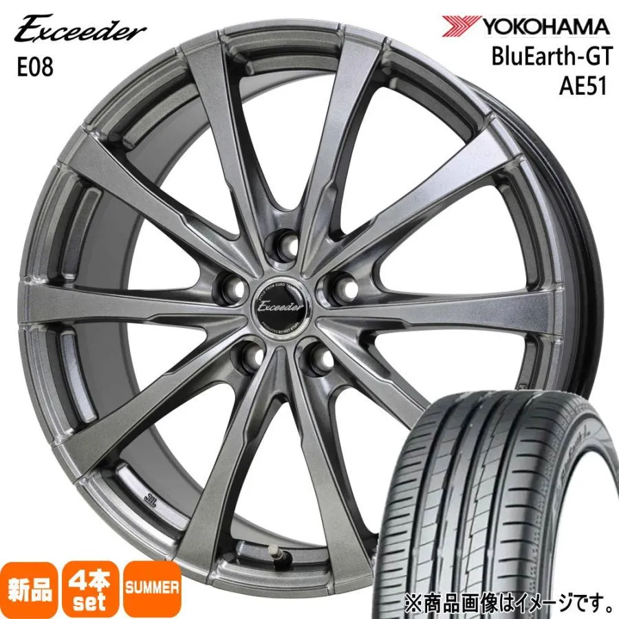 225/40R18 92W XL ヨコハマ BluEarth-GT AE51 夏用 サマータイヤ Exceeder E08 SAI プリウスα