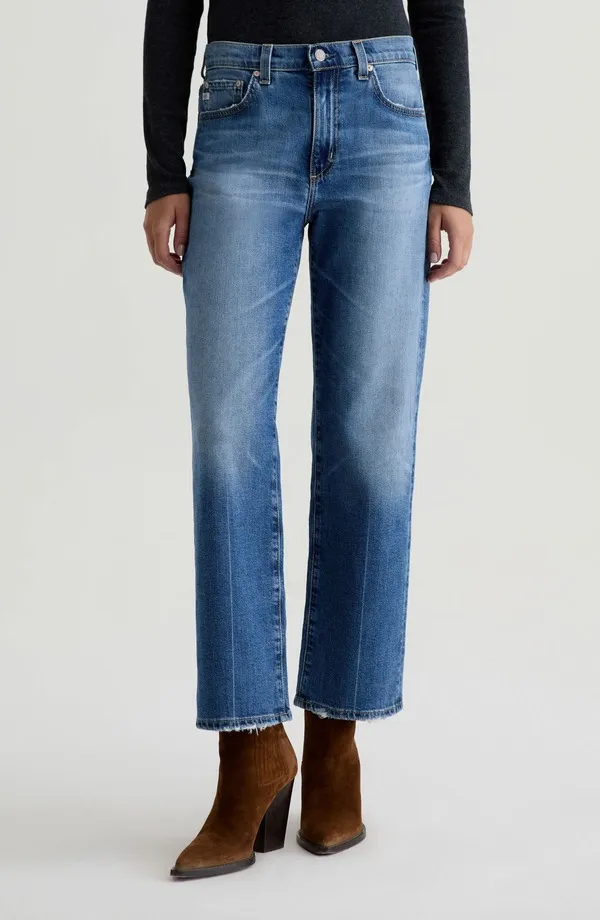 エージー レディース ボトムス デニムパンツ ストレート アンクル ジーンズ AG Brinley Mid Rise Ankle Straight Leg Jeans 17 Years Mystery