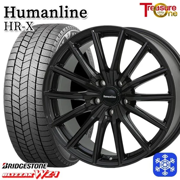 225/55R17インチ ブリヂストン ブリザック WZ-1 WZ1 5H114.3 スタッドレスタイヤホイールセット ヒューマンライン HR-X TB