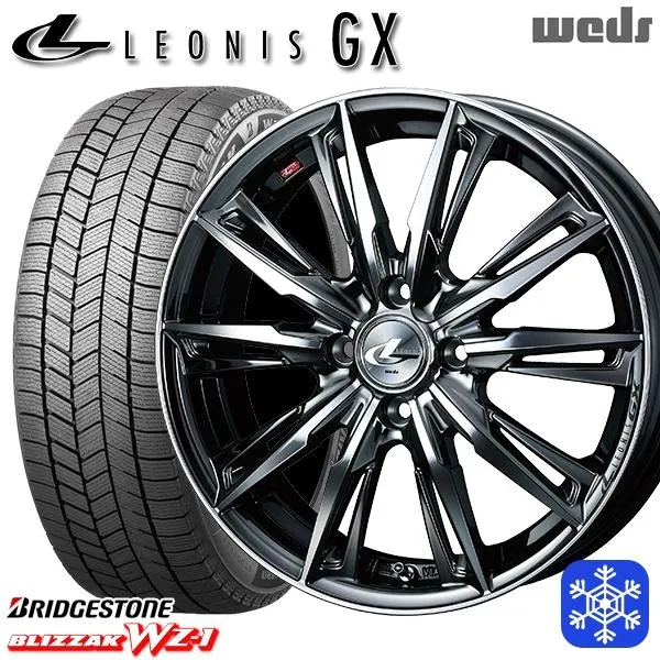 185/60R16インチ ブリヂストン ブリザック WZ-1 WZ1 4H100 スタッドレスタイヤホイール4本セット ウェッズ レオニス GX BMCMC