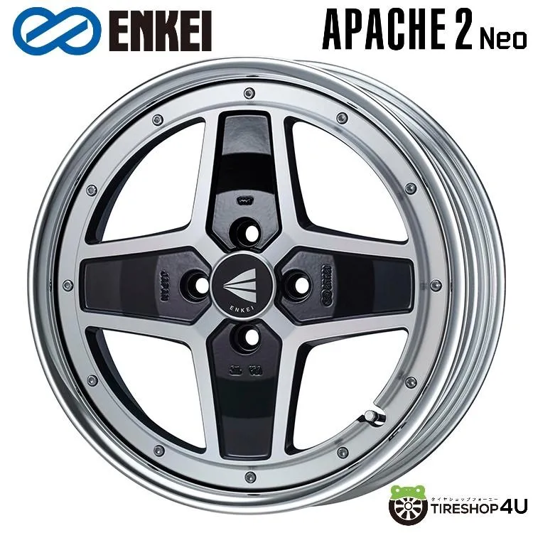 4本購入で送料無料 ENKEI Neo Classic APACHE2 Neo Lo Disk 16x7.0J 4/100 +40 MB マシニングブラック 新品ホイール1本価格 【代引き不可】