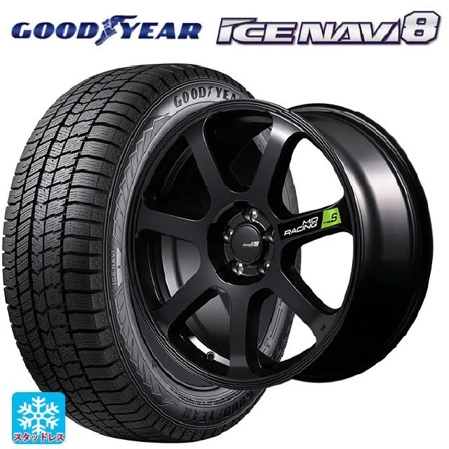 送料無料 スタッドレスタイヤホイールセット 2023年製 225/60R18 100Q グッドイヤー アイスナビ8 # エムアイディー MIDレーシン