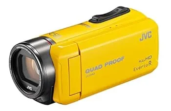 【中古】JVC ビデオカメラ Everio R 防水5m 防塵仕様 耐低温 耐衝撃 内蔵メモリー32GB イエロー GZ-R400-Y