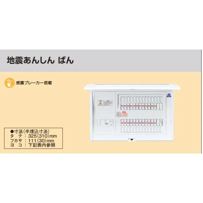 ※商品画像はイメージです【コスモパネル】【地震あんしんばん】【リミッタースペースなし】BQE8361ZA