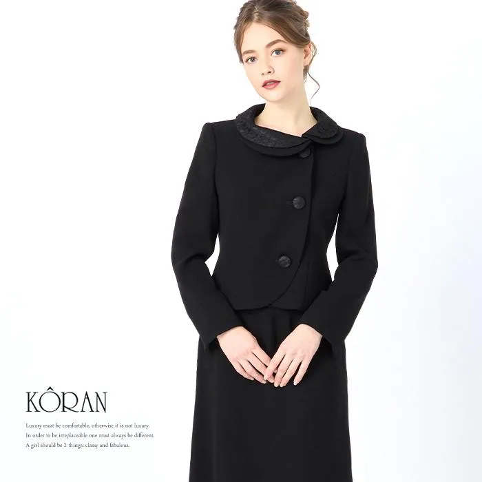 ブラックフォーマル セレモニースーツ 喪服 フレアスカート 卒業式 ママ 母親 おしゃれ 卒園式 可愛い 挨拶 結婚式 結納 式典 授賞式 受勲式 ヤングミセス