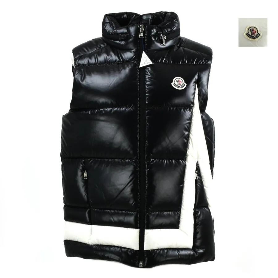 【並行輸入品】モンクレール ダウンベスト レディース ジレ ブラック ホワイト 黒 白 MONCLER KEVOSER