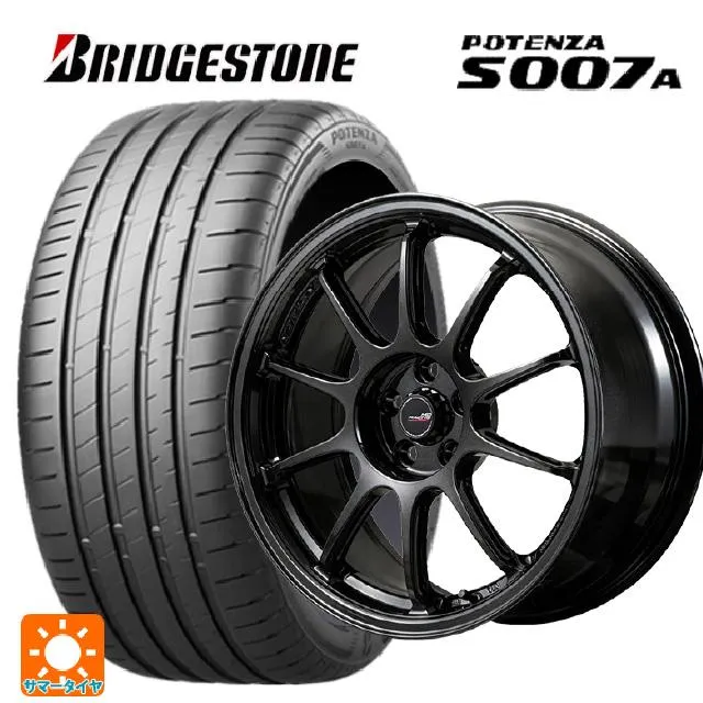 送料無料 サマータイヤホイールセット 225/50R18 95W ブリヂストン ポテンザ S007A 正規品 エムアイディー MIDレーシング R10