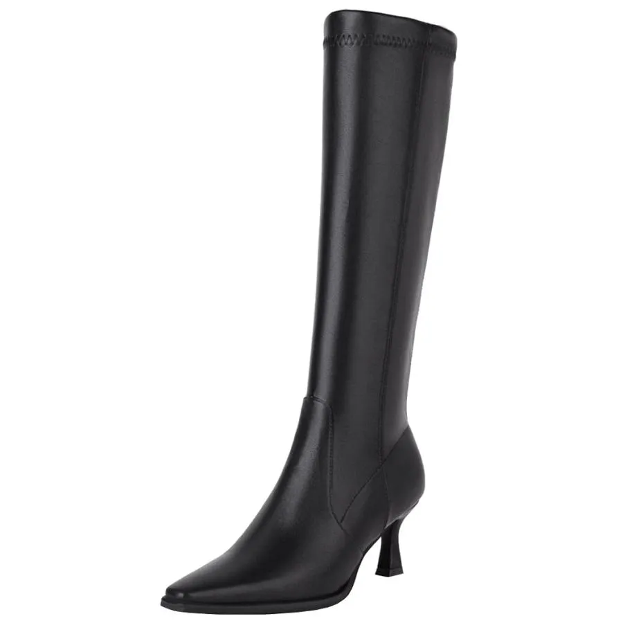 【並行輸入品】KIKIVIVI Womens Pointed Toe Kitten Heel Patent Leather Combat Kn