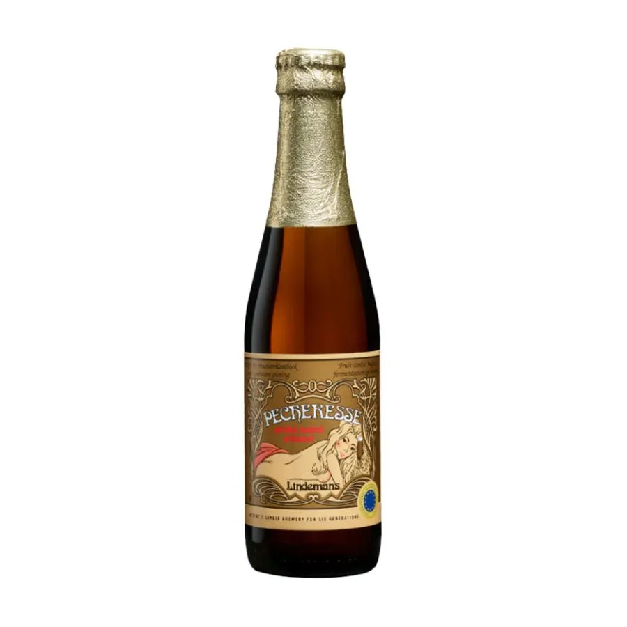 輸入ビール リンデマンス ピーチ ペシェ 瓶 250ml × 24本 (1ケース) 送料無料(一部地域別途料金) / 輸入ビール ベルギー 爆買