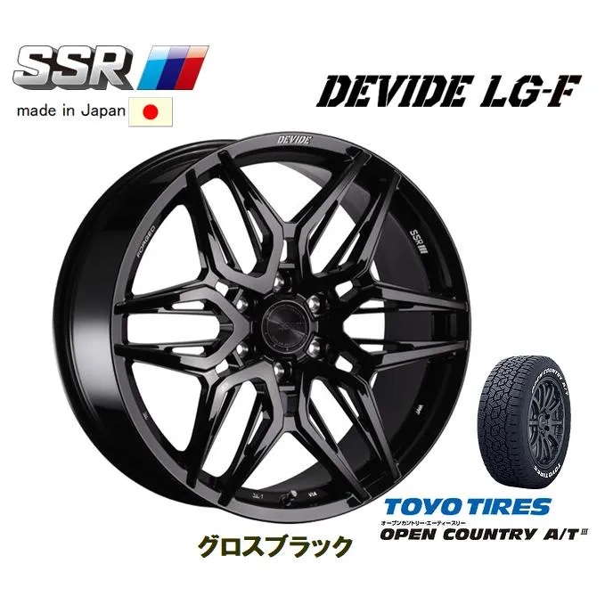 SSR DEVIDE LG-F ランクル300 ランクル250 9.0J-20 +52 6H139.7 グロスブラック 鍛造 \u0026 トーヨー OPEN COUNTRY A/TIII 275/55R20
