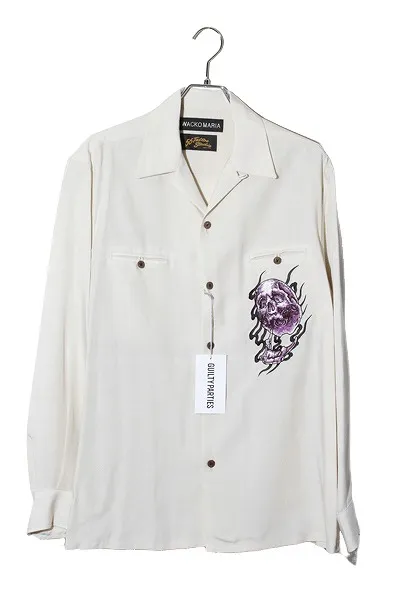 【中古】XL 未使用品 WACKO MARIA ワコマリア 56 TATTOO STUDIO / 50’S SHIRT L/S 56タトゥースタジオ 50s シャツ IVORY アイボリー 56TS-WMS-OC03 /■In2 メンズ 【ベクトル 古着】 260124