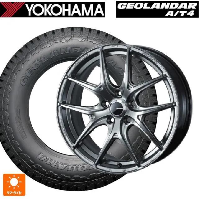 送料無料 サマータイヤホイールセット 235/60R18 107H XL ヨコハマ ジオランダー AT4 G018 ブラックレター 正規品 ウェッズ
