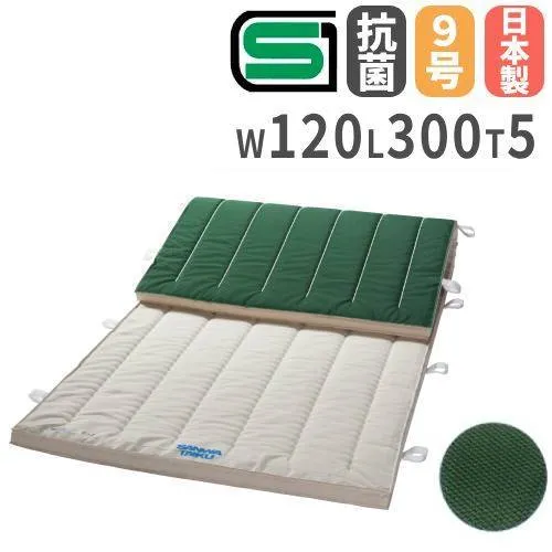 体操マット 5cm厚 9号帆布 抗菌 すべり止め付 120×300×5cm SGマーク付 運動マット 体育マット ミラスポンジ コンビマット 跳び箱 学校 体育 日本製 S-9762