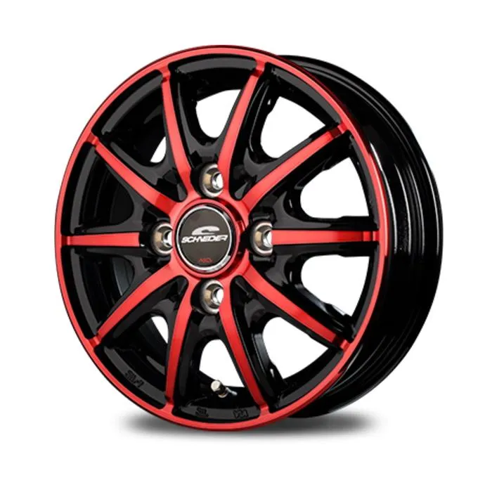 業販品 TOYO PROXES CF3 165/55R14 72V SCHNEIDER RX10-K ブラック/レッドクリア 14インチ 4.5J+45 4H-100 夏用 4本