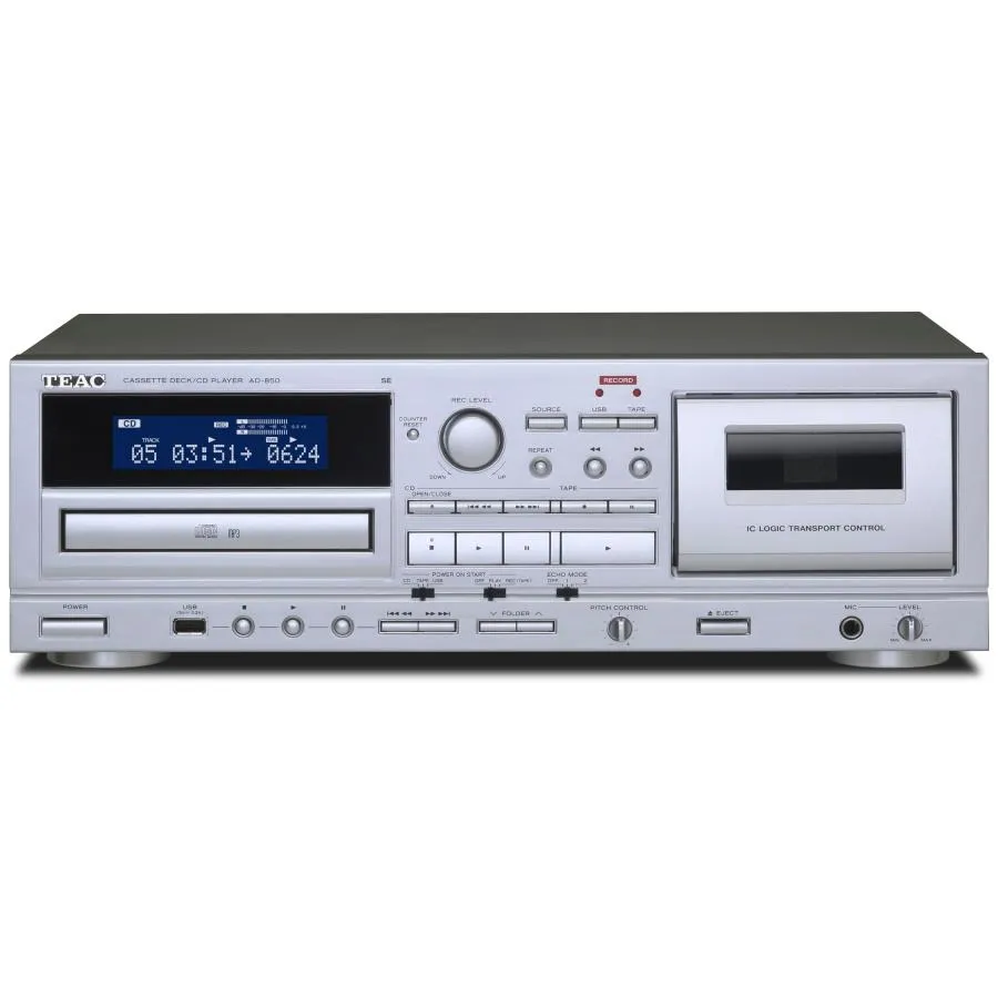 【TEAC公式】AD-850-SE シルバー カセットデッキ/CDプレーヤー USB録音対応