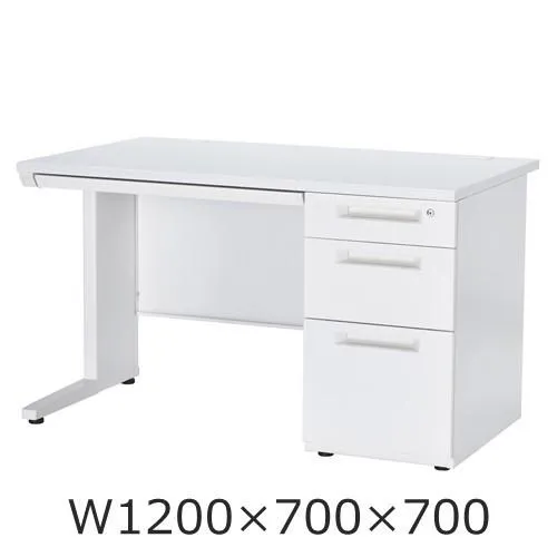 メーカー直送地域限定送料無料  地域限定組立サービス0円   片袖デスク/W1200/ホワイト色 事務机/片袖机/スチールデスクオフィス家具/オフィスデスク/パソコン