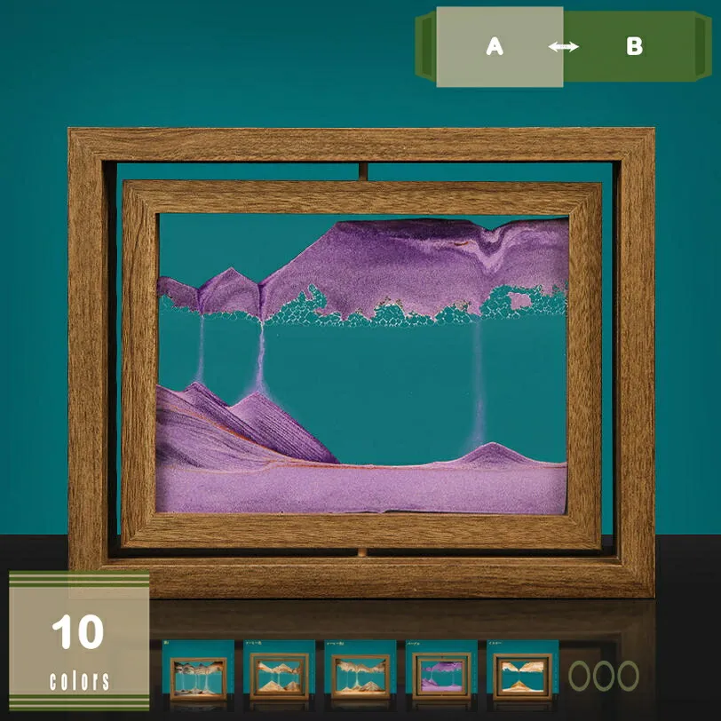 3D サンドアート 流砂絵 流れる 砂絵 インテリア 置物 置き型 オフィス デスクトップ リビング 装飾 サンドアート 綺麗 お洒落 インテリア雑貨 サイエンス雑貨 プレゼント ギフト 新築祝い 引っ越し祝い グラデーション mysco