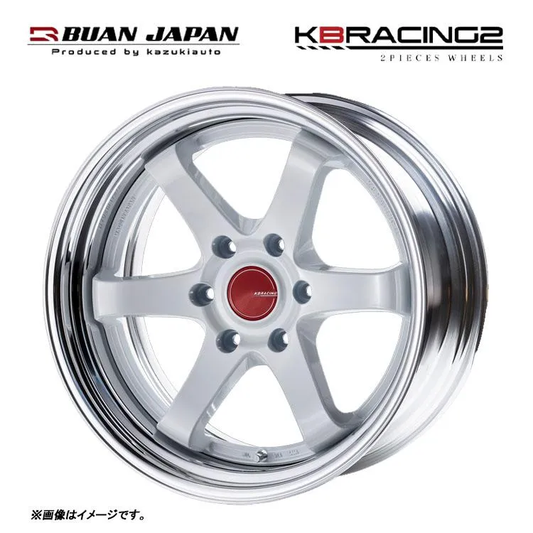 17インチ 6H139.7 8J 8J+17〜41 6穴 ホイール 【1本単品 新品】 ホワイト KBRACING 2 リバースリム 送料無料 舞杏