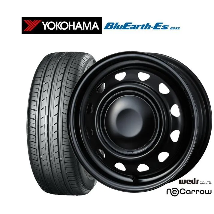 サマータイヤ ホイール4本セット ウェッズ スチール ネオキャロ ヨコハマ BluEarth-ES ブルーアースイーエス ES32 155/65R14