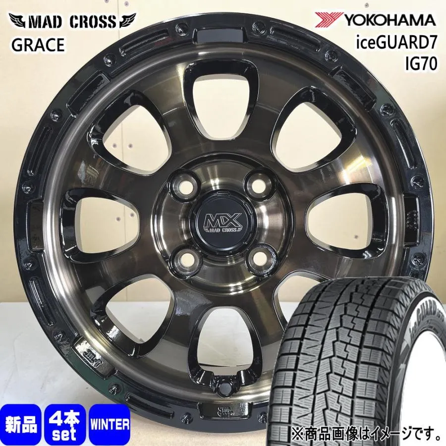 195/65R16 92Q ヨコハマ iceGUARD7 IG70 冬用 スタッドレスタイヤ MAD CROSS GRACE ライズ ロッキー ガソリン車 16インチ