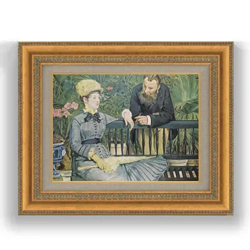 【油絵 直筆仕上げ】マネ 温室にて F4  【額入り】 絵画 販売 4号 油彩 人物画 481×391mm 複製画 送料無料 プレゼント