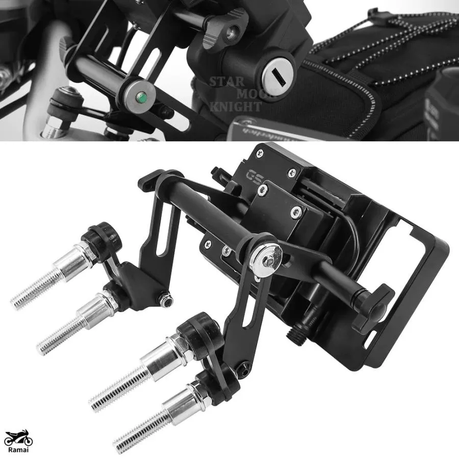 【並行輸入品】 BMW R1200R R1200RS R1250R R1250RS LC バイク 調整可 スタンド ホルダー スマホ GPS プレート ブラケット スマホ ホルダー カスタム パーツ
