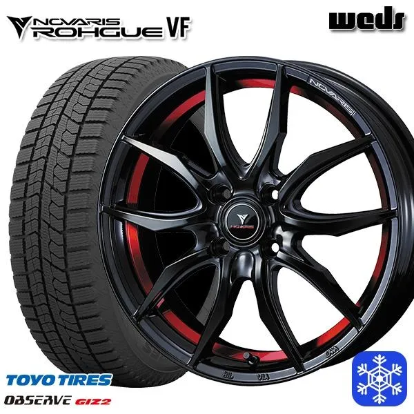 195/65R15インチ TOYO OBSERVE GIZ2 トーヨー オブザーブ ギズ2 4H100 スタッドレスタイヤホイール4本セット ウェッズ ノヴァリス ローグ VF