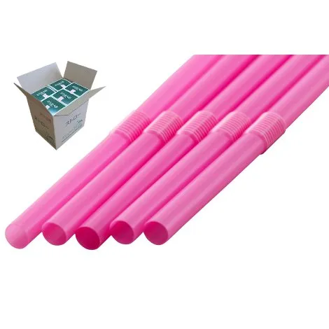 【納期未定】【2026年2月以前からのリピーター様限定】フレックスストロー 6mm×21cm 包装なし ピンク色 500本入×20箱【メーカー直送・代引き不可・時間指定不可・沖縄、離島不可】