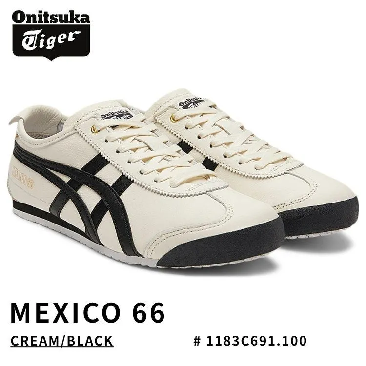 オニツカタイガー スニーカー Onitsuka Tiger MEXICO 66 メキシコ66 CREAM/BLACK クリーム/ブラック # 1183C691.100 シューズ