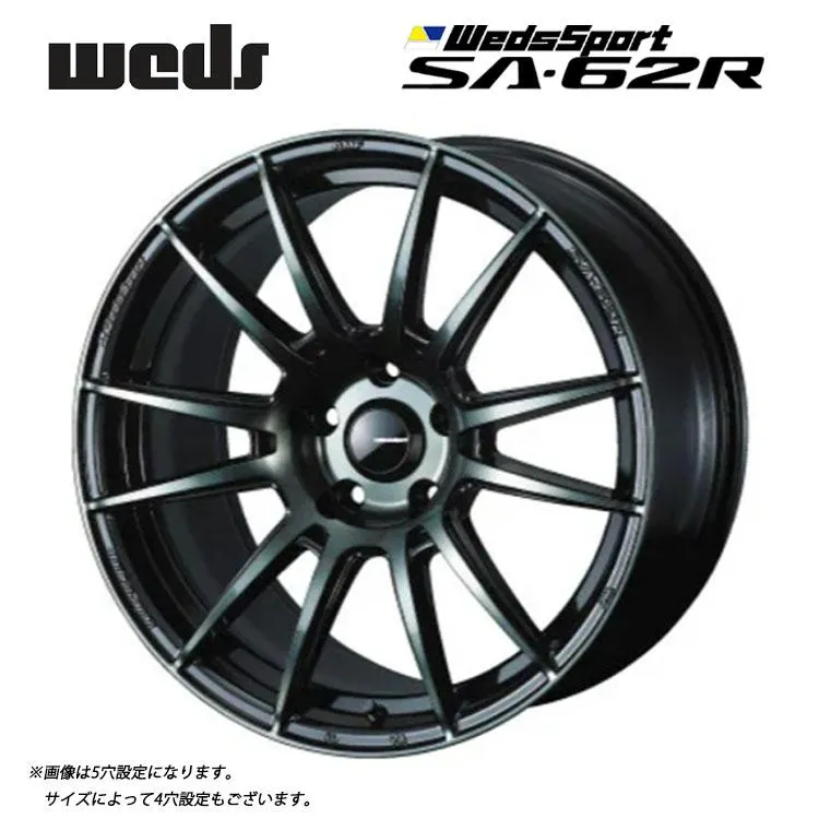 15インチ 4H100 6J 6J+48 4穴 ホイール 【2本セット 新品】  WedsSport SA-62R 送料無料 ウェッズ
