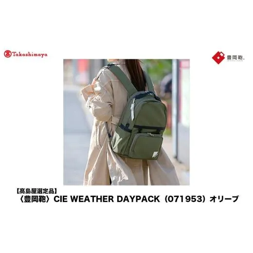 ふるさと納税 カバン リュック 兵庫県 豊岡市  高島屋選定品 豊岡鞄 CIE WEATHER DAYPACK (071953) オリーブ ／ 木和田正昭商店 撥水 ビジネス ストリート A4…