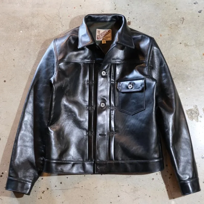 Y'2 LEATHER ワイツーレザー【LB-140】【ANILINE  HORSE 1st Type Gジャン】《アニリンホース BLACK》ホースハイドGジャン MADE IN JAPAN